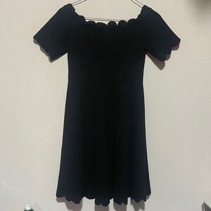 SHEIN Black Scalloped Kids Dress